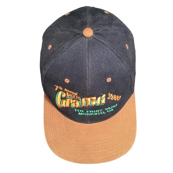 7th Annual Modesto Graffiti 2000 The Fruit Yard Black & Brown Snapback Hat Cap - Picture 5 of 8